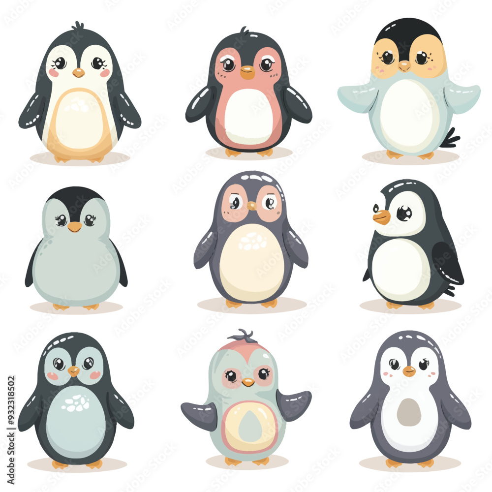 Obraz premium Vector Penguin simple and minimali