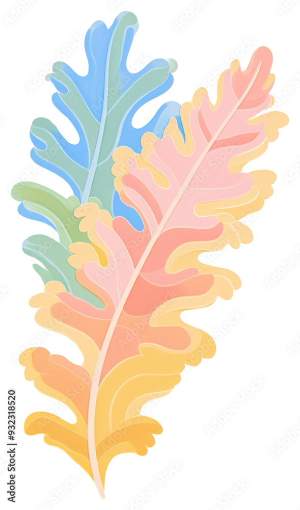 Fototapeta premium Colorful abstract leaf illustration