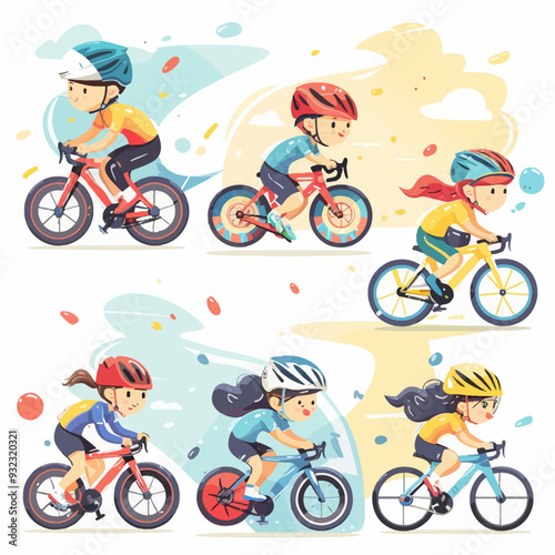 Vector Person is competing in a triathlon by Gr