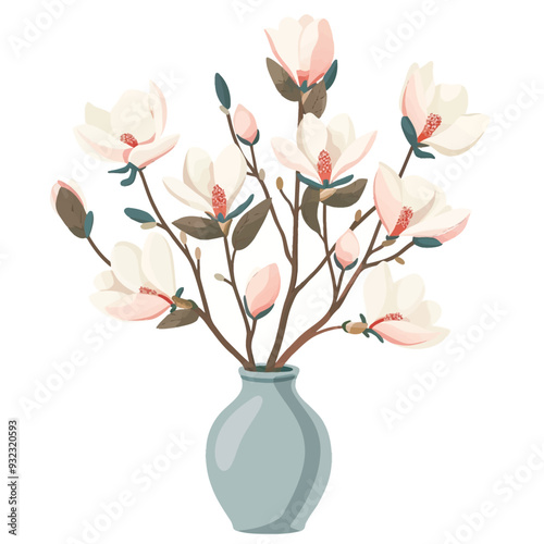 Vector Magnolia Tree in vase simpl