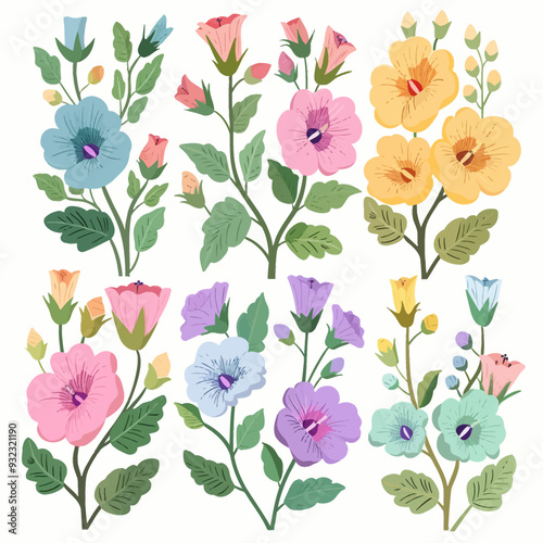 Vector Hollyhock simple and minima
