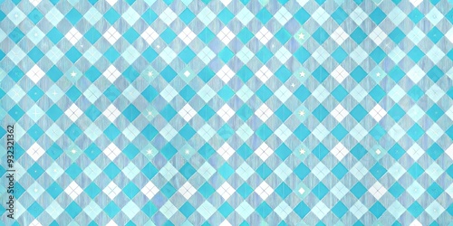 Blue gingham patterns dance with shimmering light, evoking a carefree and optimistic spirit that brightens even the most mundane moments.