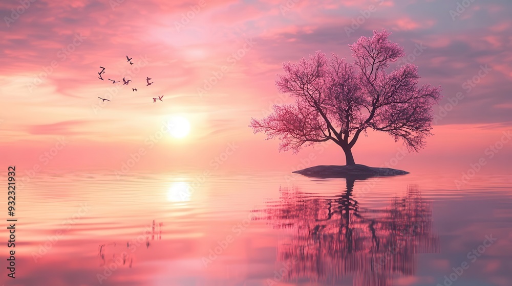 Serene landscape with calm waters and soft, pastel colors, creating a sense of peace, Tranquil, Soft Lighting, High Detail Serene landscape with calm waters and soft, pastel colors, creating a sense of peace, Tranquil, Soft Lighting, High Detail