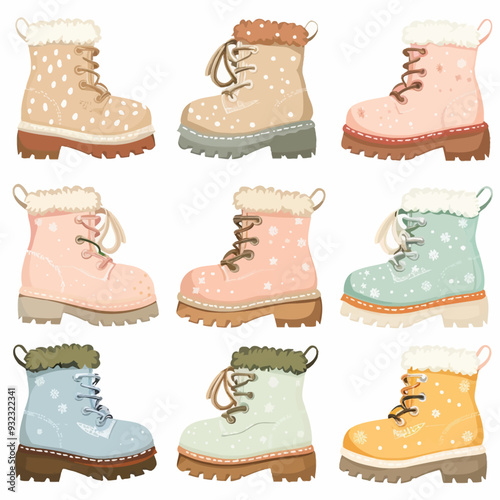 Vector Snow Boots simple and minim