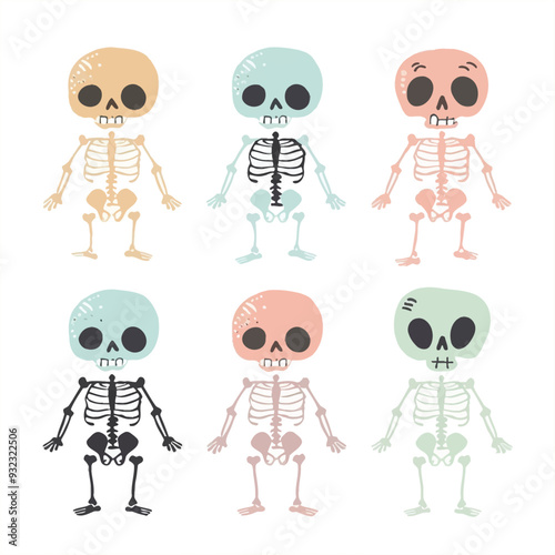 Vector Skeletons simple and minima photo