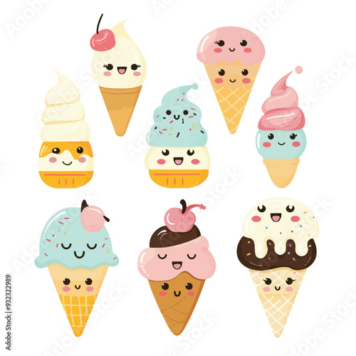 Vector Ice Cream simple and minima