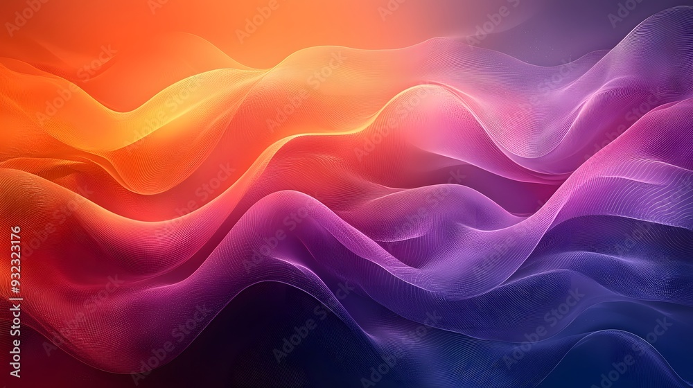 Abstract Wavy Background with Orange, Purple and Blue Colors. Abstract Wavy Background with Orange, Purple and Blue Colors.