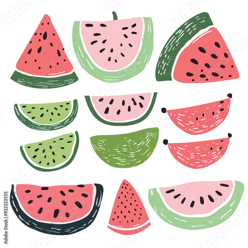 Vector Watermelon simple and minim