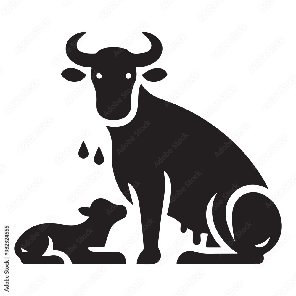 Graphic Images of Silhouettes of Dairy Cows Graphic Images of Silhouettes of Dairy Cows