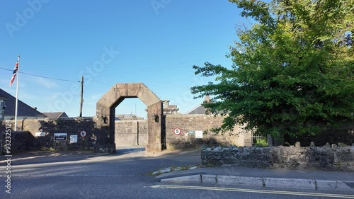 Princtown Devon England. 07.08.2024. Video, Pedestrian entrance to the famous Dartmoor Prison in Princetown Devon UK. photo