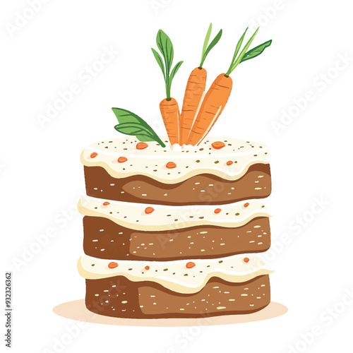 Vector Carrot Cake simple and mini