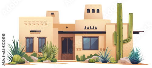 PNG Desert adobe house illustration