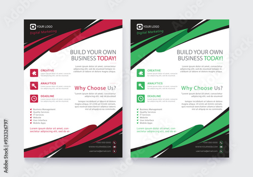 Flyer template design for digital marketing