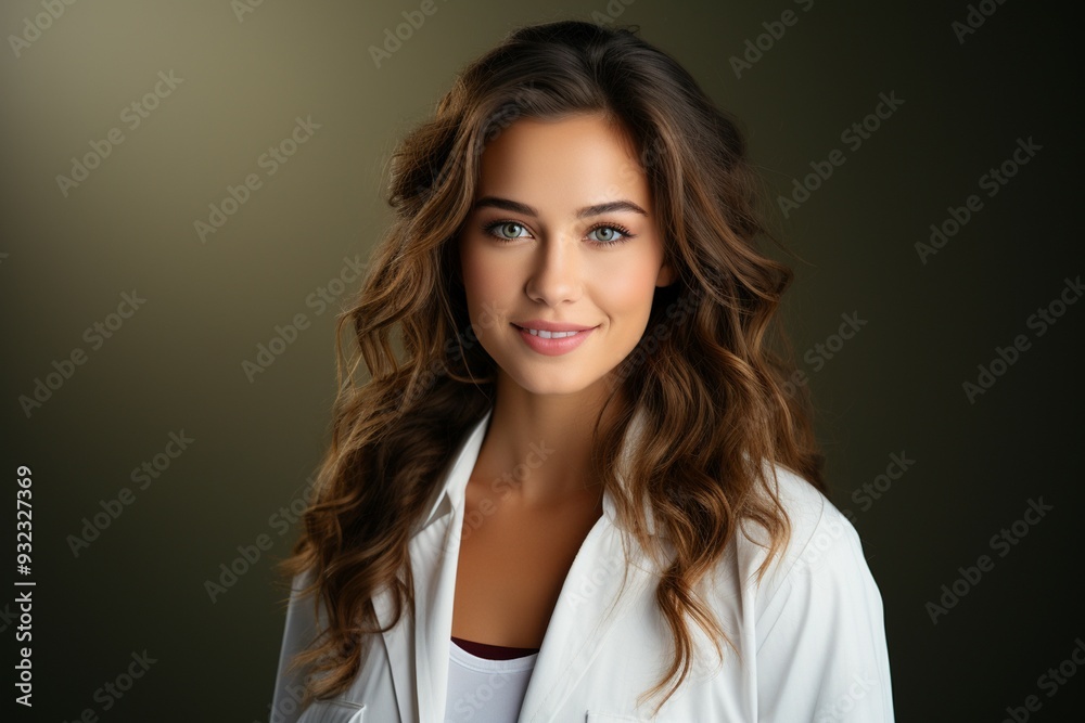 Portrait beautiful young female doctor face image Portrait beautiful young female doctor face image