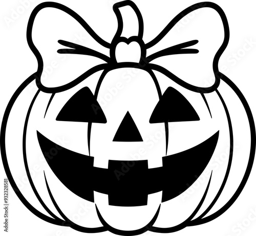 Jack o Lantern Pumpkin with Bow