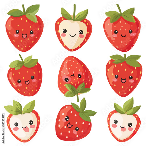 Vector Strawberry simple and minim