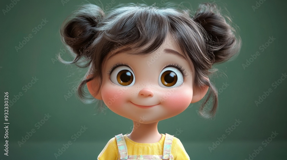 Adorable 3D Cartoon Expression of a Toddler Girl Adorable 3D Cartoon Expression of a Toddler Girl