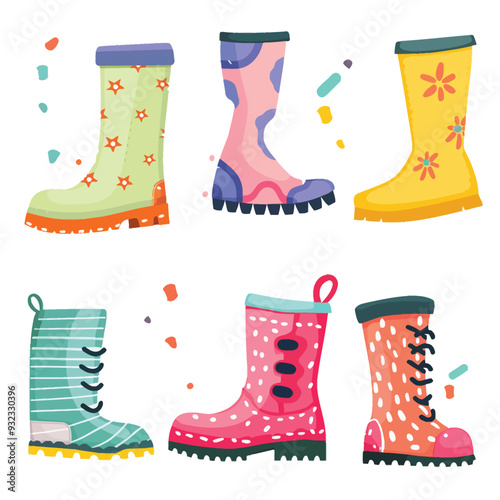 Vector Rain Boot simple and minima