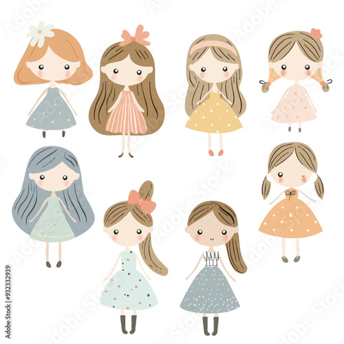 Vector Girl Coming simple and mini