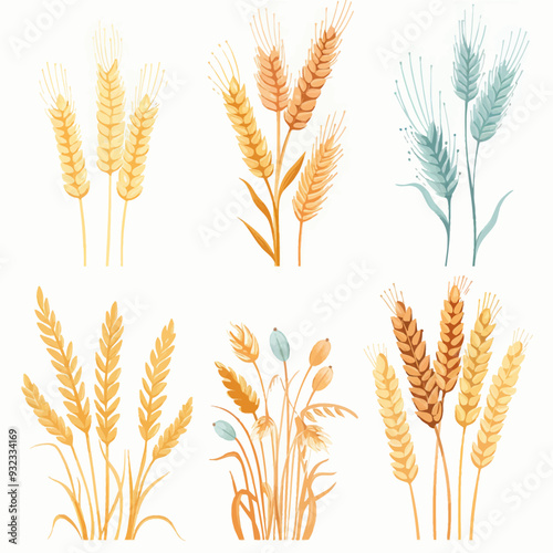 Vector Wheat Field simple and mini