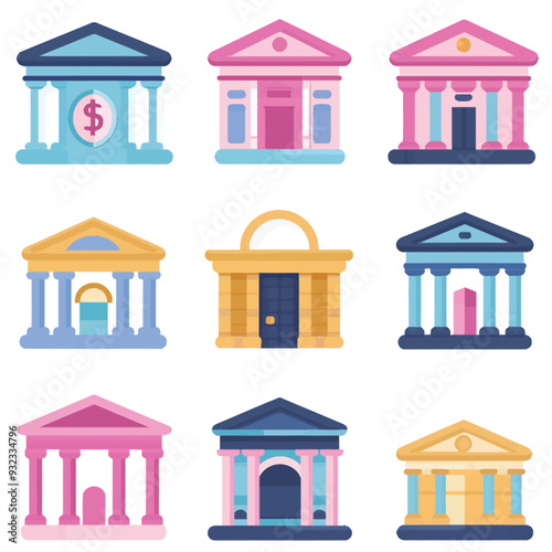 Vector Bank Icon simple and minima