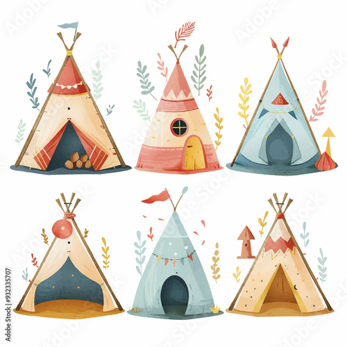 Vector Camping Tent simple and min