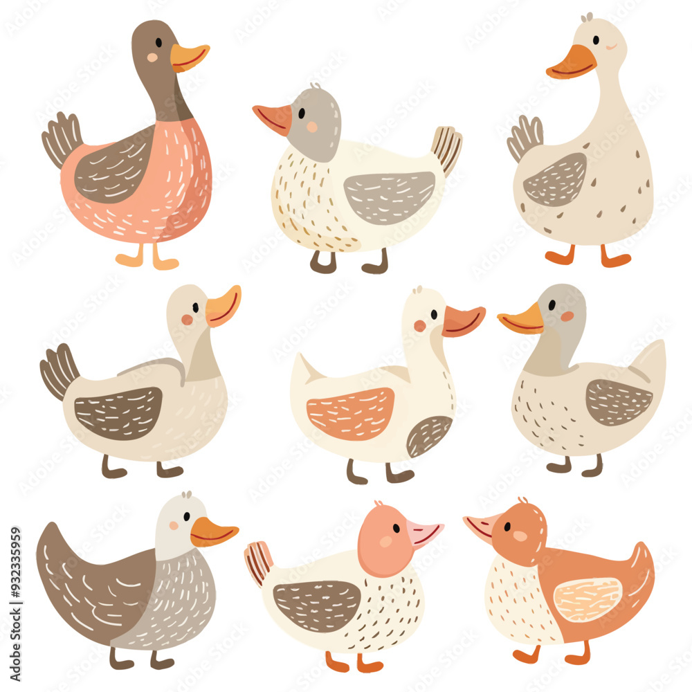 Vector Peking Duck simple and mini Vector Peking Duck simple and mini