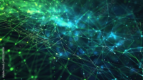 Abstract digital network design with interconnected lines and glowing nodes.