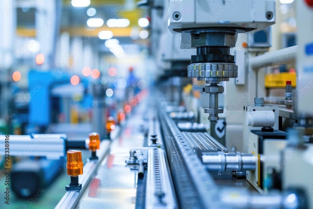 Obraz premium A machine operating in a factory setting