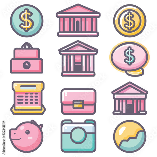 Vector Bank Icon simple and minima