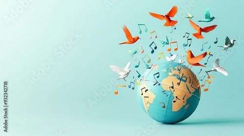 International Music Day Celebration Creativity Vibrant street festival with musicians from around the world playing diverse instruments