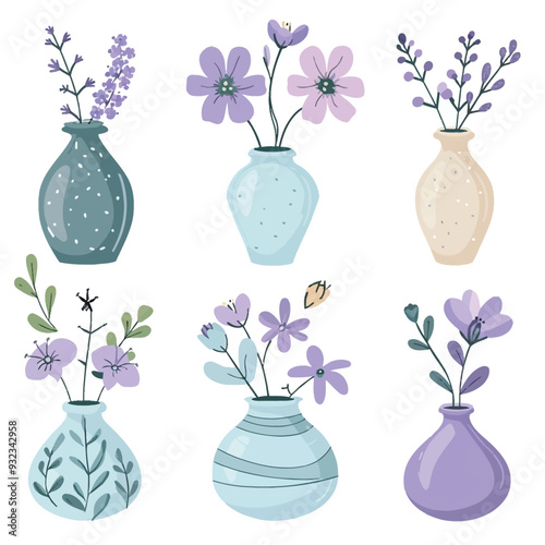 Vector Violet in vase simple and m