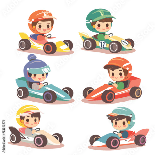 Vector Race Car Driver simple and