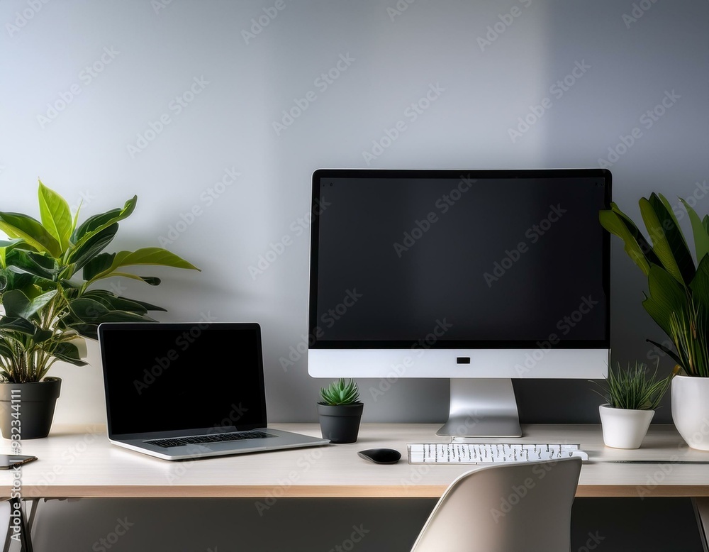 A minimalist desk setup with dual monitors, a wireless charging pad, and a potted plant, emp.jpg, A minimalist desk setup with dual monitors, a wireless charging pad, and a potted plant A minimalist desk setup with dual monitors, a wireless charging pad, and a potted plant, emp.jpg, A minimalist desk setup with dual monitors, a wireless charging pad, and a potted plant