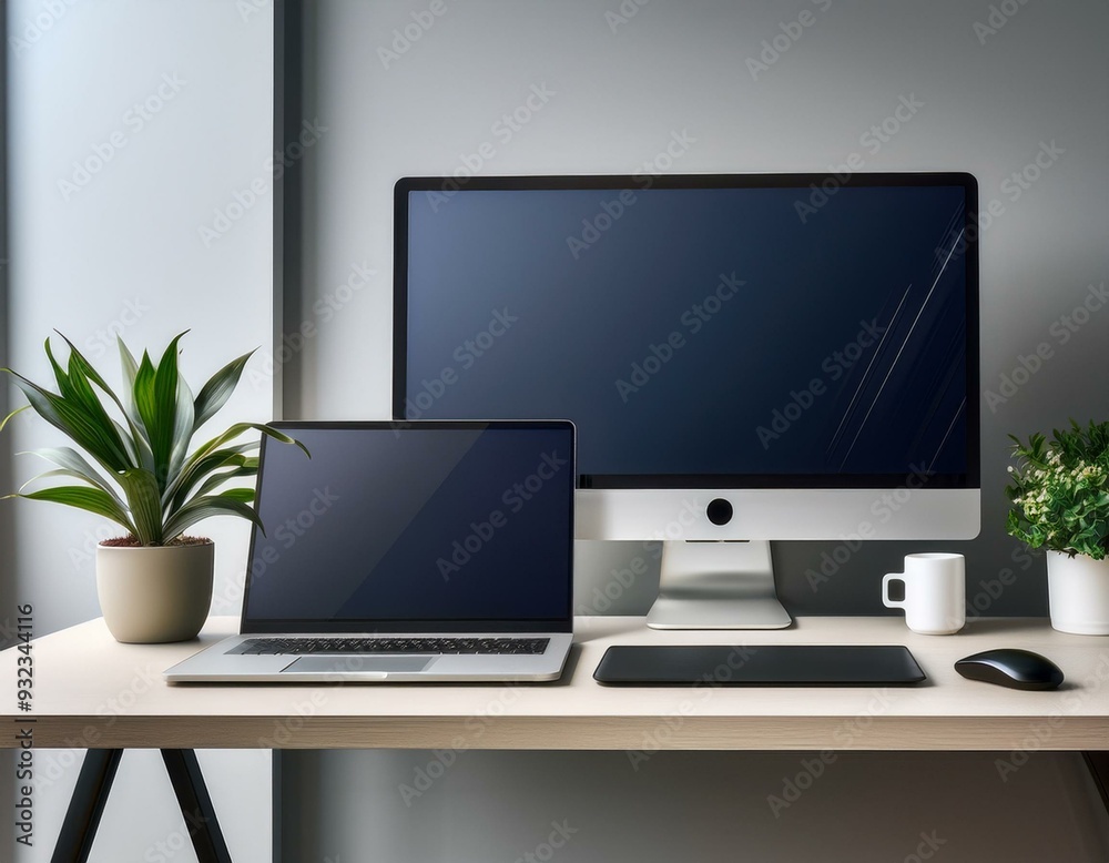A minimalist desk setup with dual monitors, a wireless charging pad, and a potted plant, emp.jpg, A minimalist desk setup with dual monitors, a wireless charging pad, and a potted plant A minimalist desk setup with dual monitors, a wireless charging pad, and a potted plant, emp.jpg, A minimalist desk setup with dual monitors, a wireless charging pad, and a potted plant