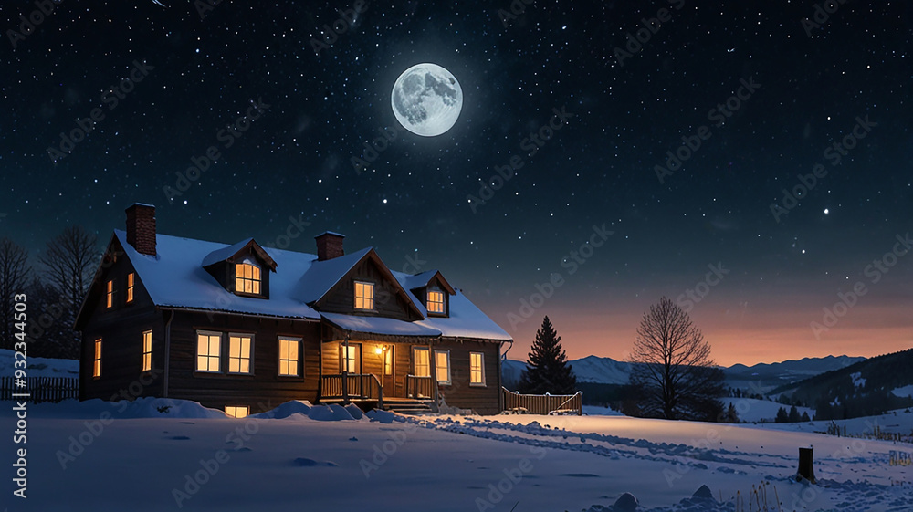 Fototapeta premium house in the snow