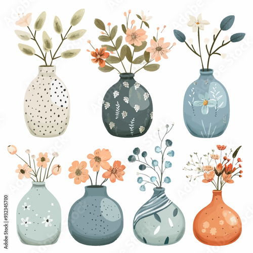 Vector Jasmine in vase simple and