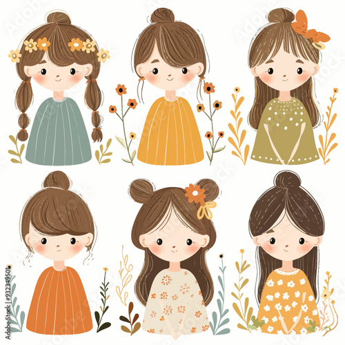 Vector Girl Holding simple and min