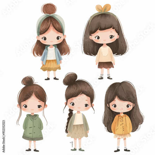 Vector Girl Meeting simple and min