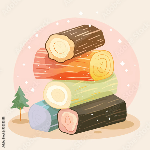 Vector Wood Pile simple and minima