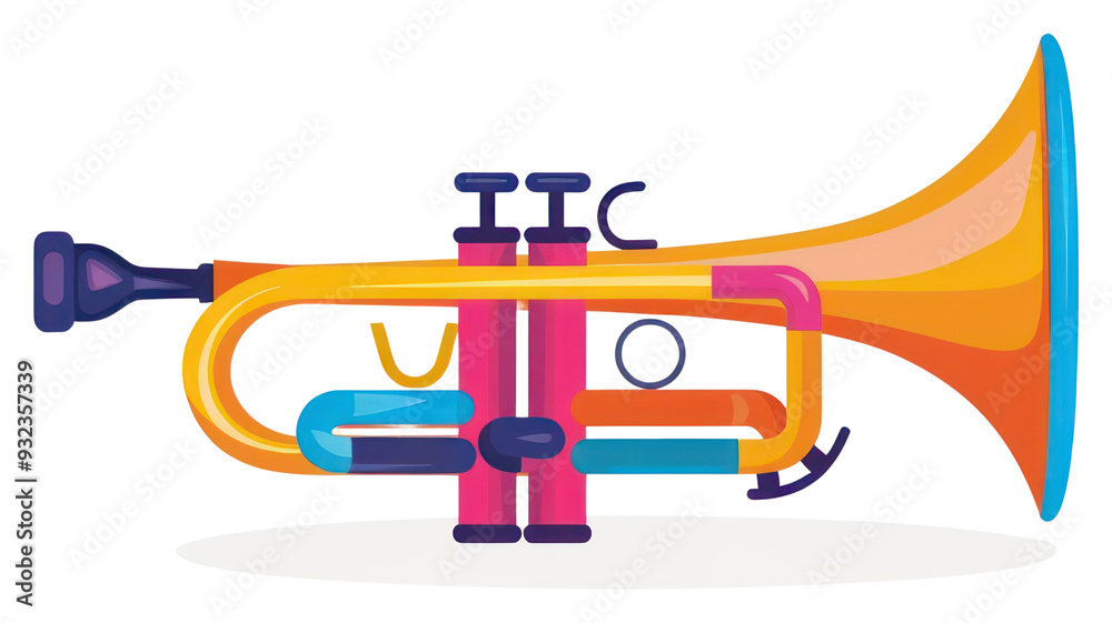 PNG Colorful trumpet musical instrument illustration PNG Colorful trumpet musical instrument illustration