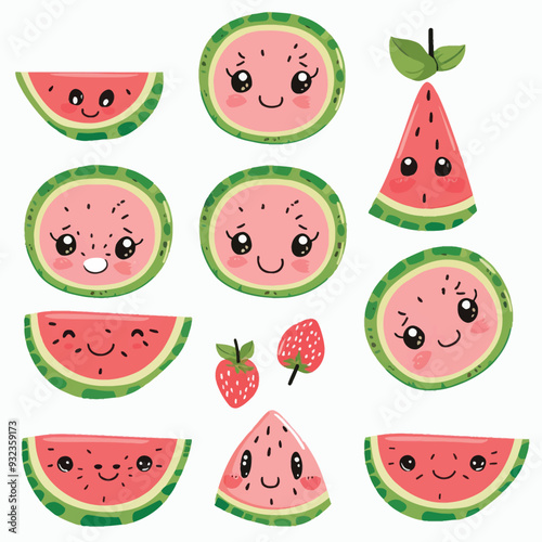 Vector Watermelon simple and minim