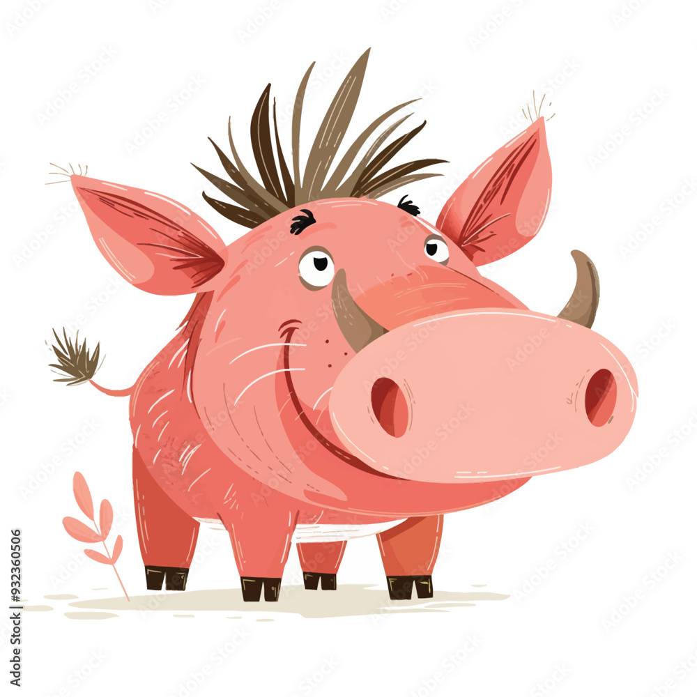 Fototapeta premium Vector Warthog simple and minimali