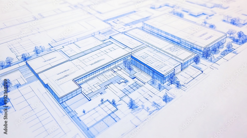 Detailed architectural blueprint for educational facility design focusing on studentcentered learning technology integration and flexible spaces with clear organized annotations