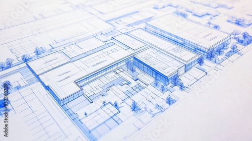 Detailed architectural blueprint for educational facility design focusing on studentcentered learning technology integration and flexible spaces with clear organized annotations photo