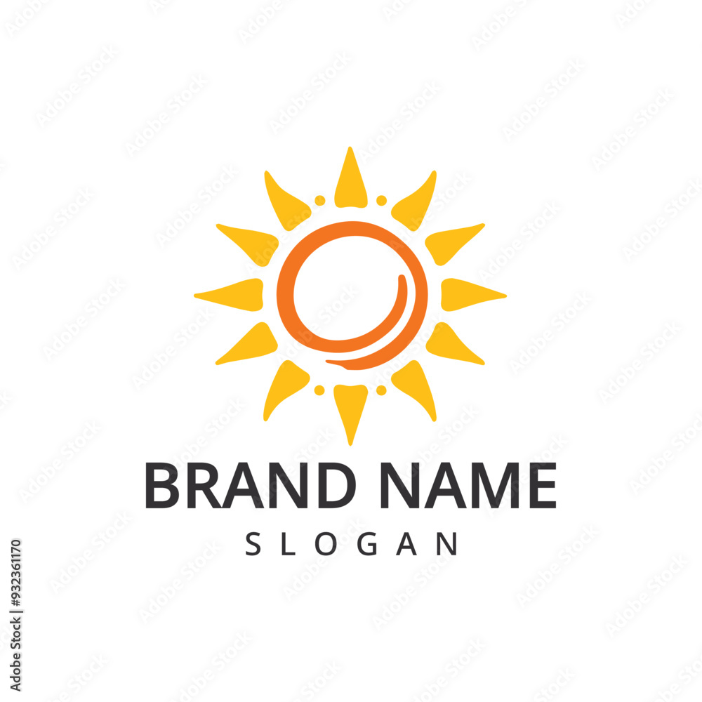 Fototapeta premium Sun logo design template Icon symbol Illustration