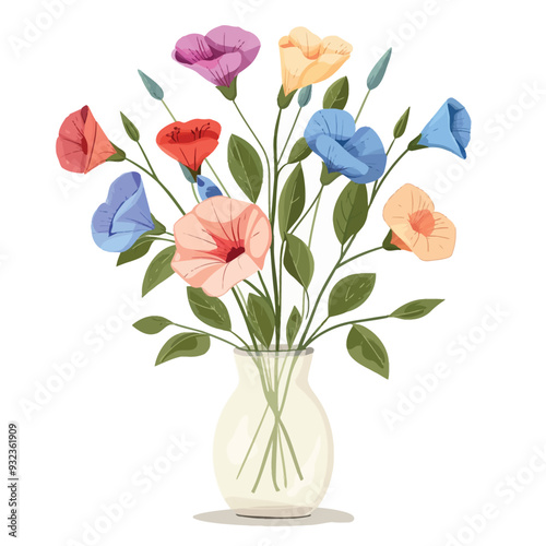 Vector Sweet Pea in vase simple an