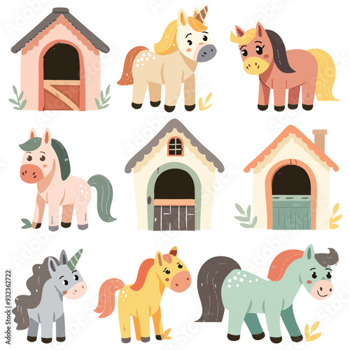 Vector Horse Stable simple and min