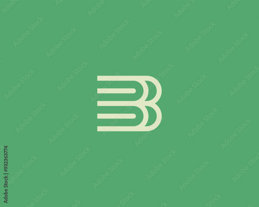 A stack of books minimalistic vector logo. A letter B line logotype. Library book shop educational platform vector sign. A stack of books minimalistic vector logo. A letter B line logotype. Library book shop educational platform vector sign.