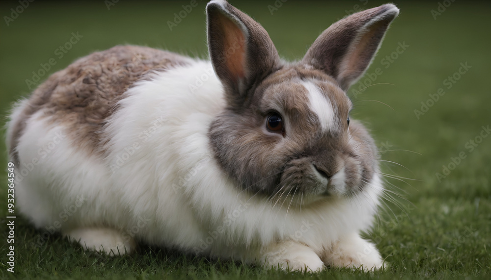 cute rabbit laying down on the grass cute rabbit laying down on the grass